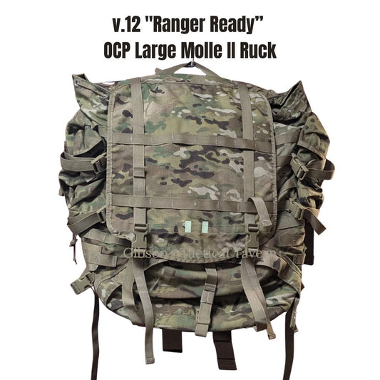 v.12 "Ranger Ready' OCP Large Molle II Ruck w/ The Gibson Configuration w/ Name Tape & Cat Eyes (V12 2026-03)