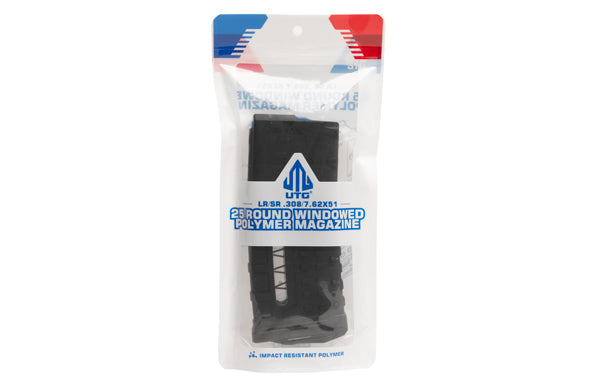 UTG® AR308 Windowed Polymer Magazine, 25 Round, LR / SR .308 (RBT-DM25)