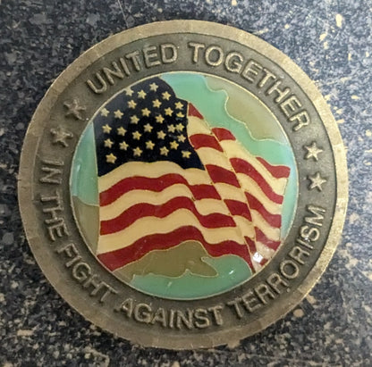 Challenge Coin September 11th, 2001 United Together In The Fight Against Terrorism (CHCC-25Jul17)