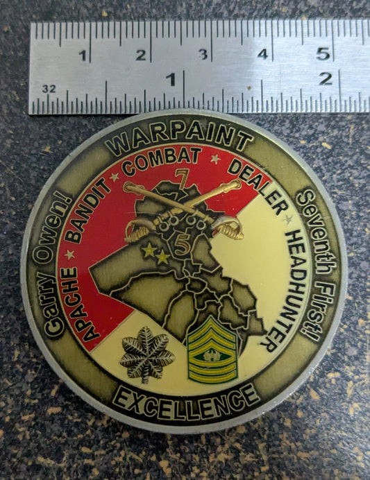 Challenge Coin Operation Iraqi Freedom V Seventh First Garry Owen Al Anbar Iraq War (CHCC-26Jun33)