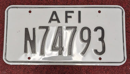 American Forces Military License Plate AFI, AFI N74793 (db06-25Jun02)