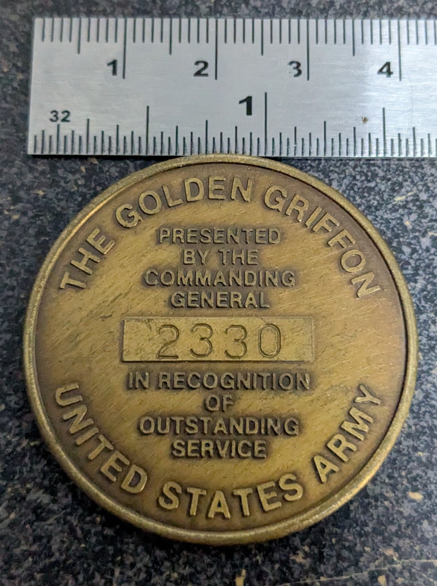 Challenge Coin 108th Division Training Golden Griffon Commanding General Coin (26Jun32)