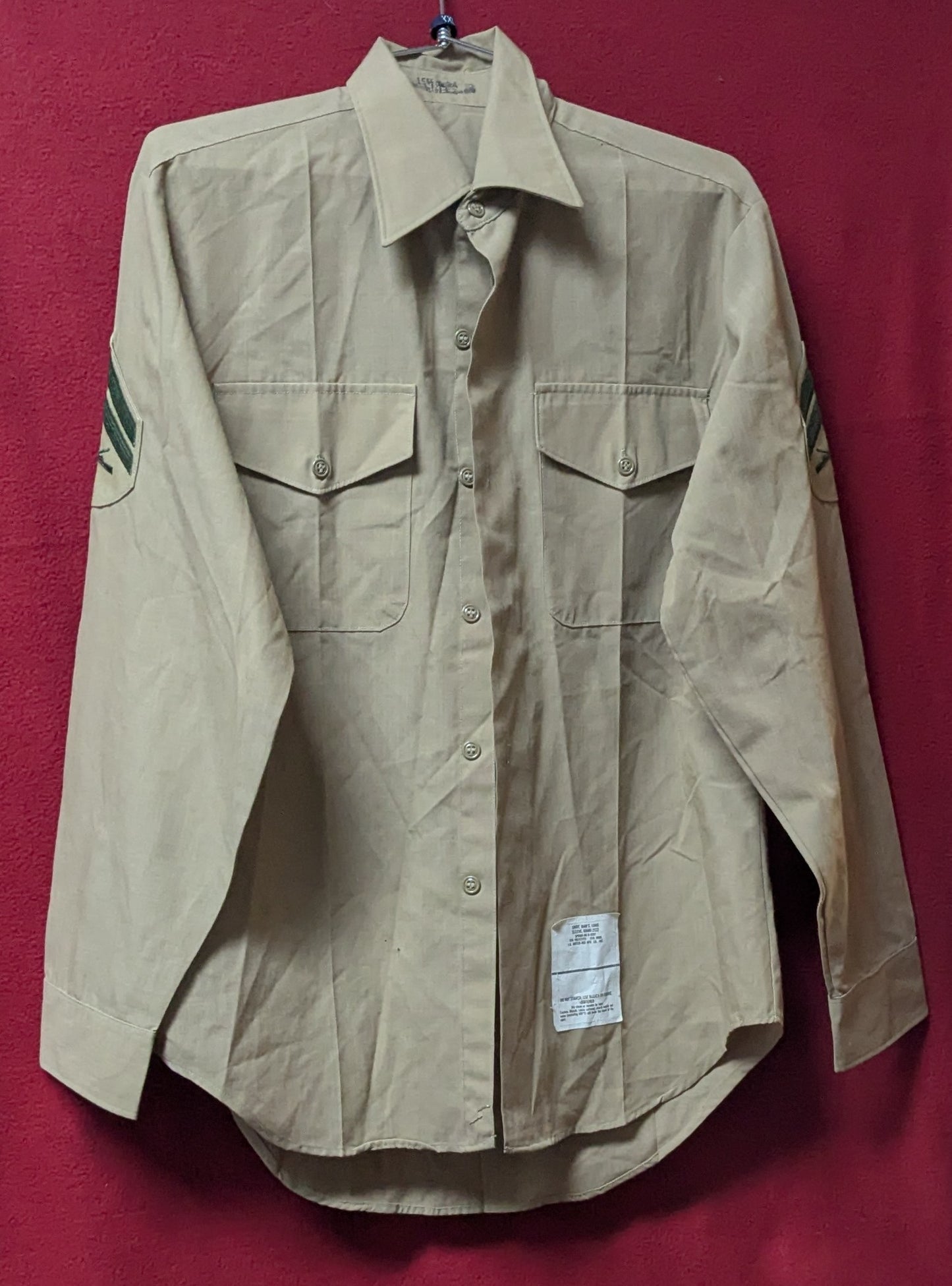 USMC Long-sleeve Men's Shirt Khaki 15 1/2 x 34 (FB4-26Feb79)