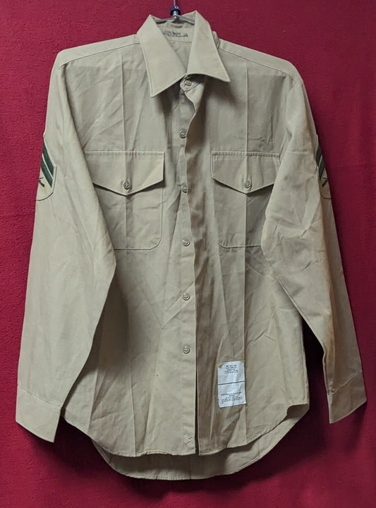 USMC Long-sleeve Men's Shirt Khaki 15 1/2 x 34 (FB4-26Feb79)