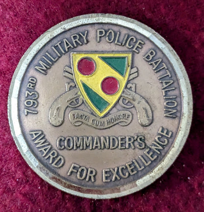 Challenge Coin 793rd Military Police Battalion SPARTANS Commander CSM (chcc-25May61)