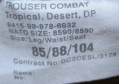 British Army Combat Trousers Tropical Desert DP (AB16-25Jul75)