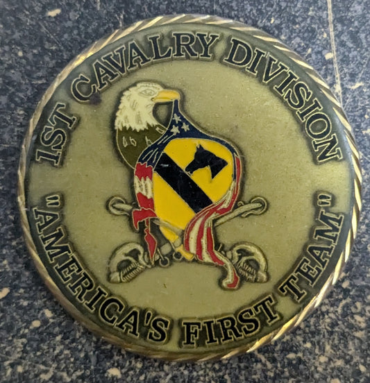 Challenge Coin US Army 1st Cav Div "America's First Team" (CHCC-25Jul8)