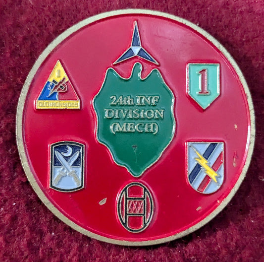 Challenge Coin 24th Division (Mech) America's Warfighting Center (chcc-25May69)