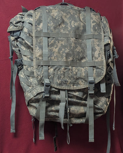 "Ranger Ready" ACU Large Molle II Ruck w/ The Gibson Mod w/ Name Tape & Cat Eyes