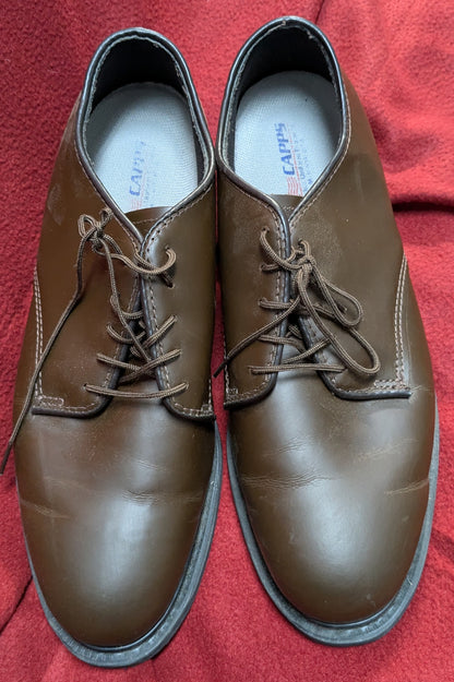 NOS Capps Military Dress Shoe Brown 9.5 E (fa01-25APR103)
