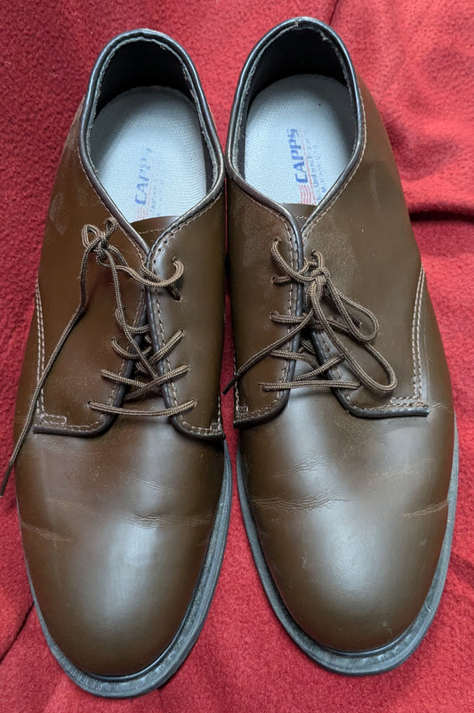 NOS Capps Military Dress Shoe Brown 9.5 E (fa01-25APR103)