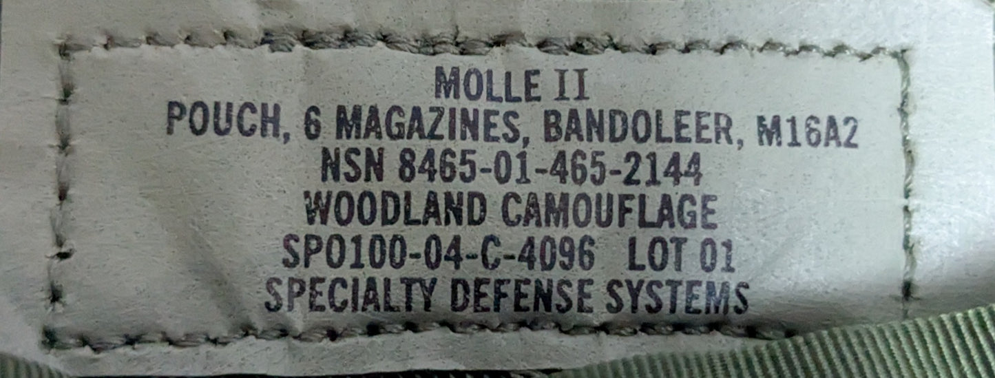 Woodland Camo Pouches 6 Magazine Bandoleer M16A2 (DB11-25Aug24)