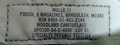 Woodland Camo Pouches 6 Magazine Bandoleer M16A2 (DB11-25Aug24)