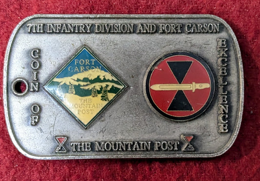 Challenge Coin 7th Infantry Division and Fort Carson Coin of Excellence (25May49)