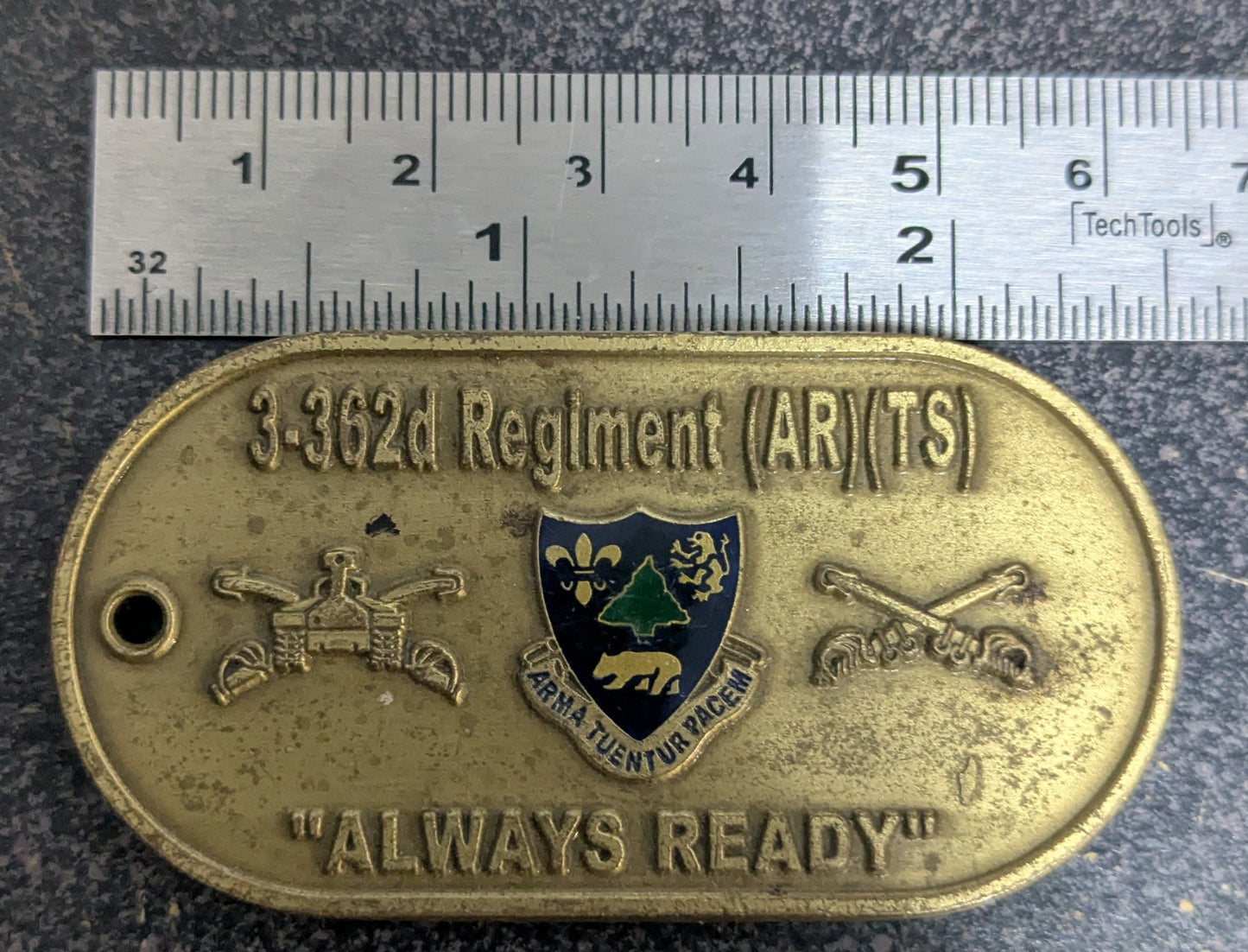 Challenge Coin 3-362nd Regiment (AR)(TS) Always Ready 91st Division (26Jul04)