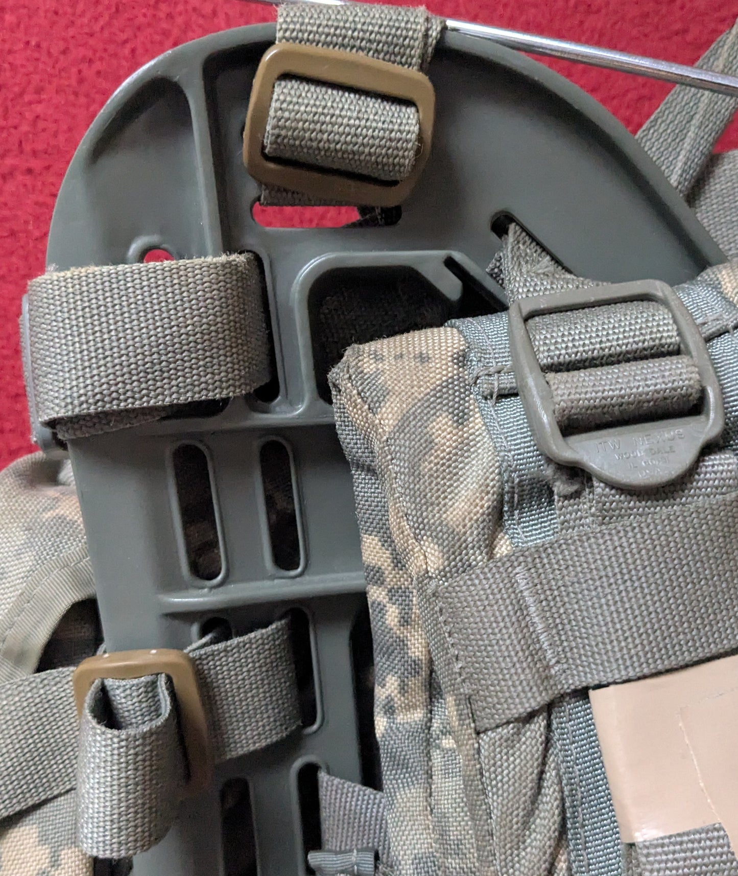 "Ranger Ready" ACU Large Molle II Ruck w/ The Gibson Mod w/ Name Tape & Cat Eyes