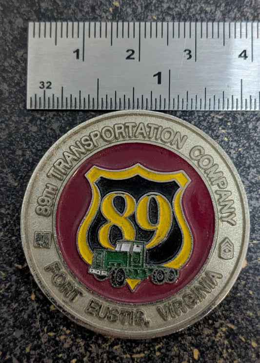 Challenge Coin 89th Transportation Company Fort Eustis Virginia- Solid As A Rock (26Jun41)