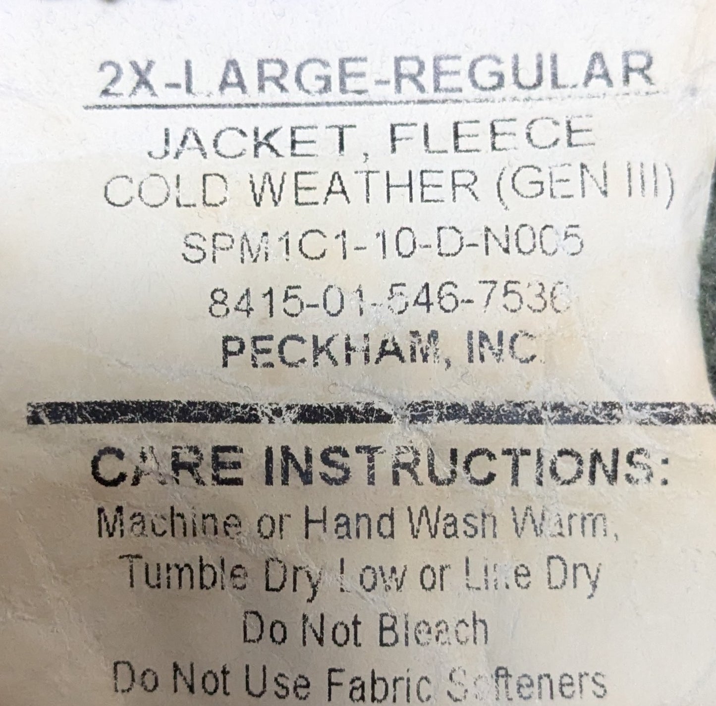 Peckham Gen III Cold Weather Fleece OD 2Xtra Large Regular (FB10-26Apr20)