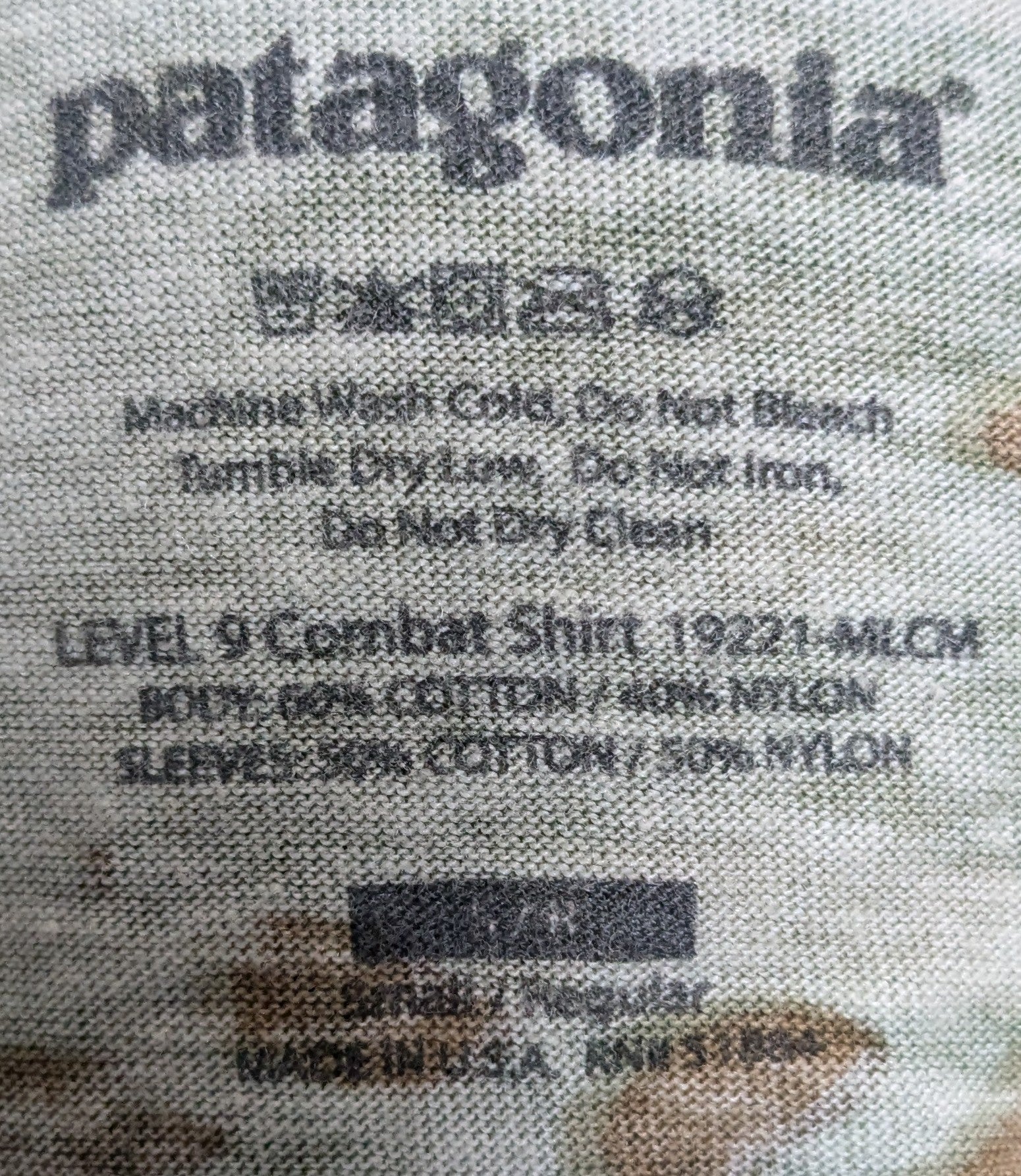 Patagonia L9 Combat Shirt Small Regular (DB5-25Aug43)
