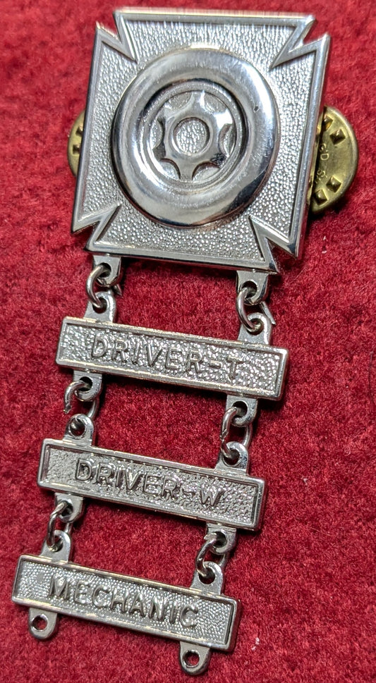 US Army Badges Driver Mechanic Qualification with Driver T, Driver W, and Mechanic Bar Shiny Brite (chcc-25Jun13)