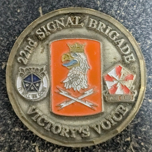 Challenge Coin 22nd Signal Brigade Victory's Voice (CHCC-25Jul50)