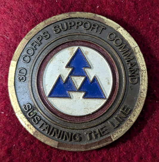 Challenge Coin 3D Corps Support Command CSM Sustaining The Line (chcc-25May29)
