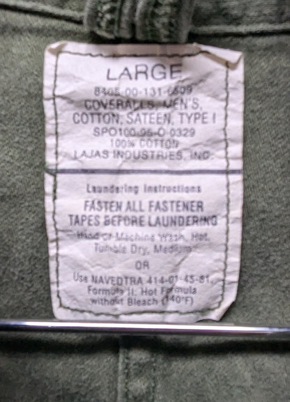 Large Dark Green Mechanics Coveralls Cotton Sateen type 1 (CB09-25APR17)