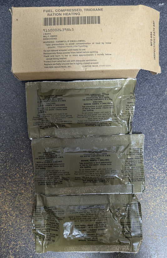 NWT Trioxane Fuel Bars Box of 3 Bars (AA14-26May53)