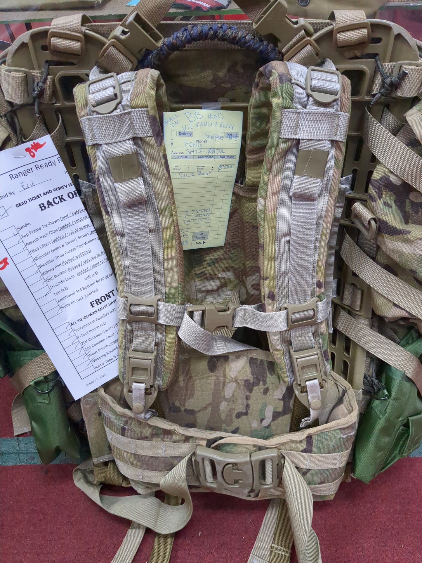 Fong BB Mod MAIL-IN - v.12 "Ranger Ready" OCP Large Molle II Ruck w/ The Gibson Configuration w/ Name Tape & Cat Eyes (V12 2026-07)