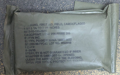 First Aid Field Dressing 4 x 6 1/4 to 4 x 7 1/4 Camouflaged (FA4-25Nov28)