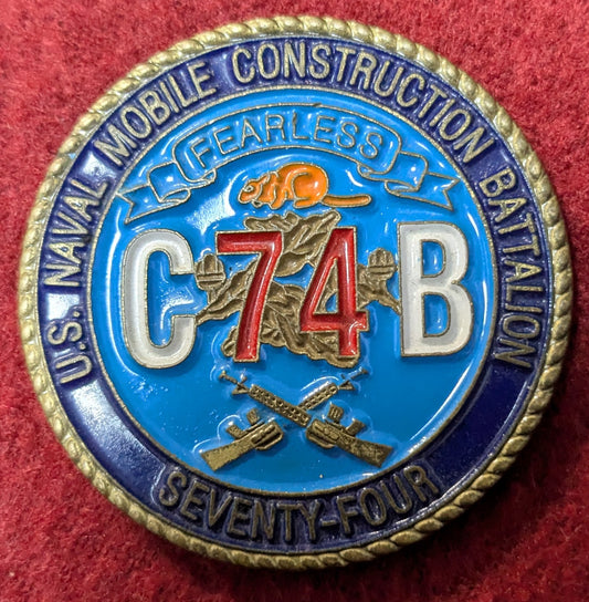 Challenge Coin Naval Mobile Construction Battalion C74B (chcc-25May08)