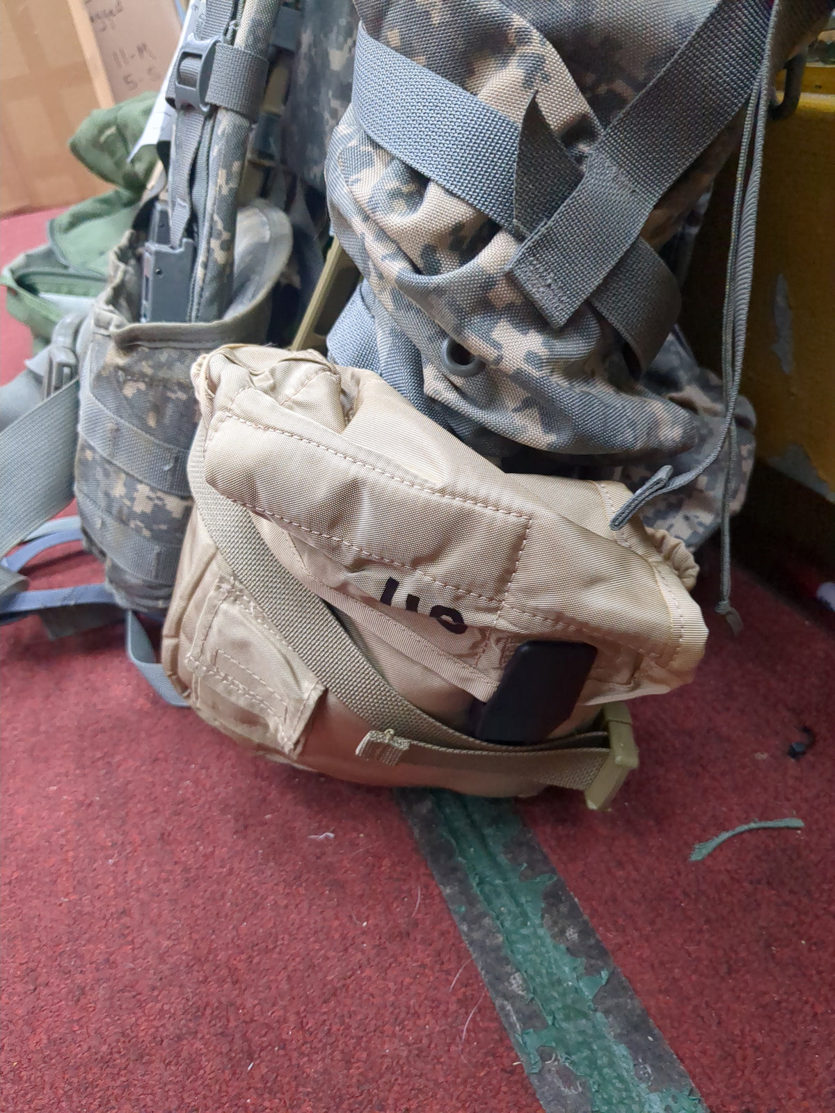 Agsalud 2 2 Quart Tan MAIL-IN - v.12 "Ranger Ready" ACU Large Molle II Ruck w/ The Gibson Configuration w/ Name Tape & Cat Eyes  (V12 2026-03)
