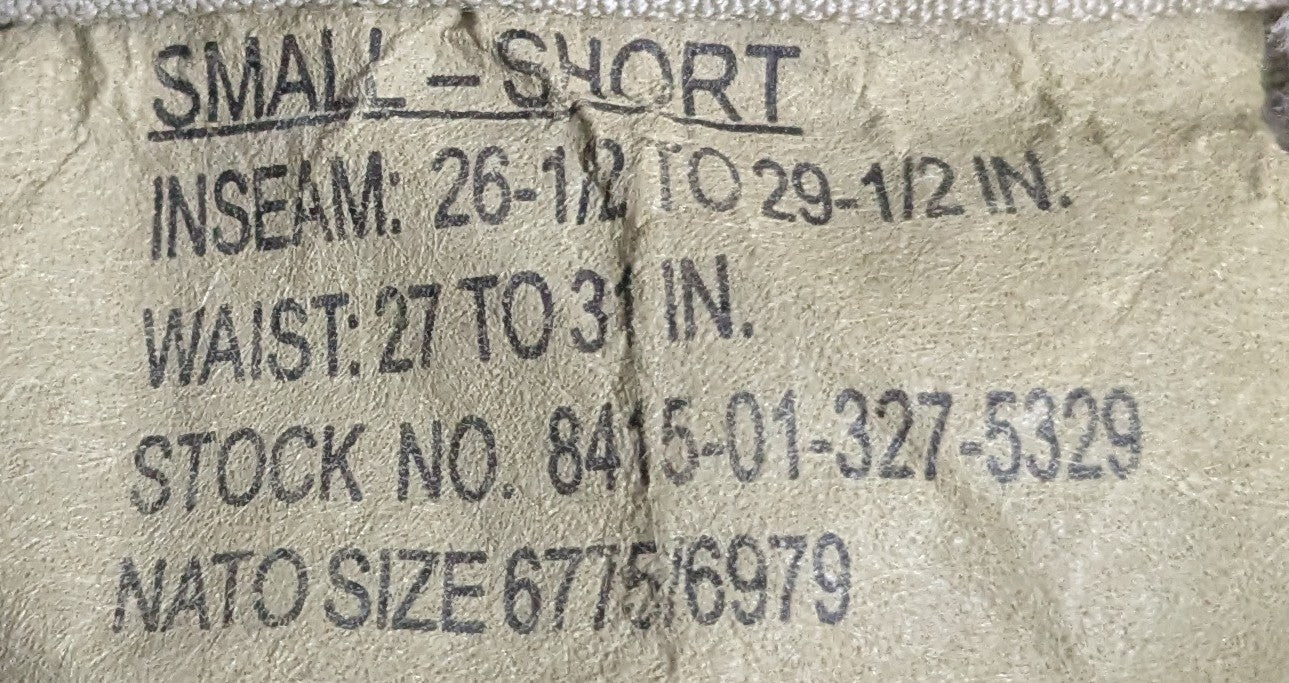 Vintage USGI Desert Camo DCU Pants S/S Small Short (26Mar63)