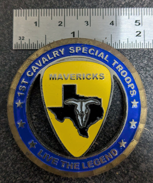 Challenge Coin 1st Cavalry Special Troops "Mavericks" America's First Team (CHCC-26May45)