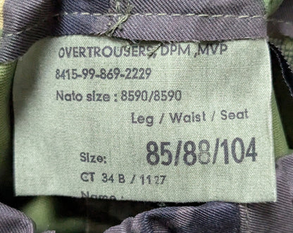 NOS Wet Weather Overtrousers DPM, MVP Tiger Stripe NATO size Leg 85, Waist 88, Seat 104 (AA09-25APR27)