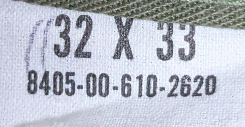 USGI Man's Utility Trousers OG 507 32x33 (FB4-26Mar13)