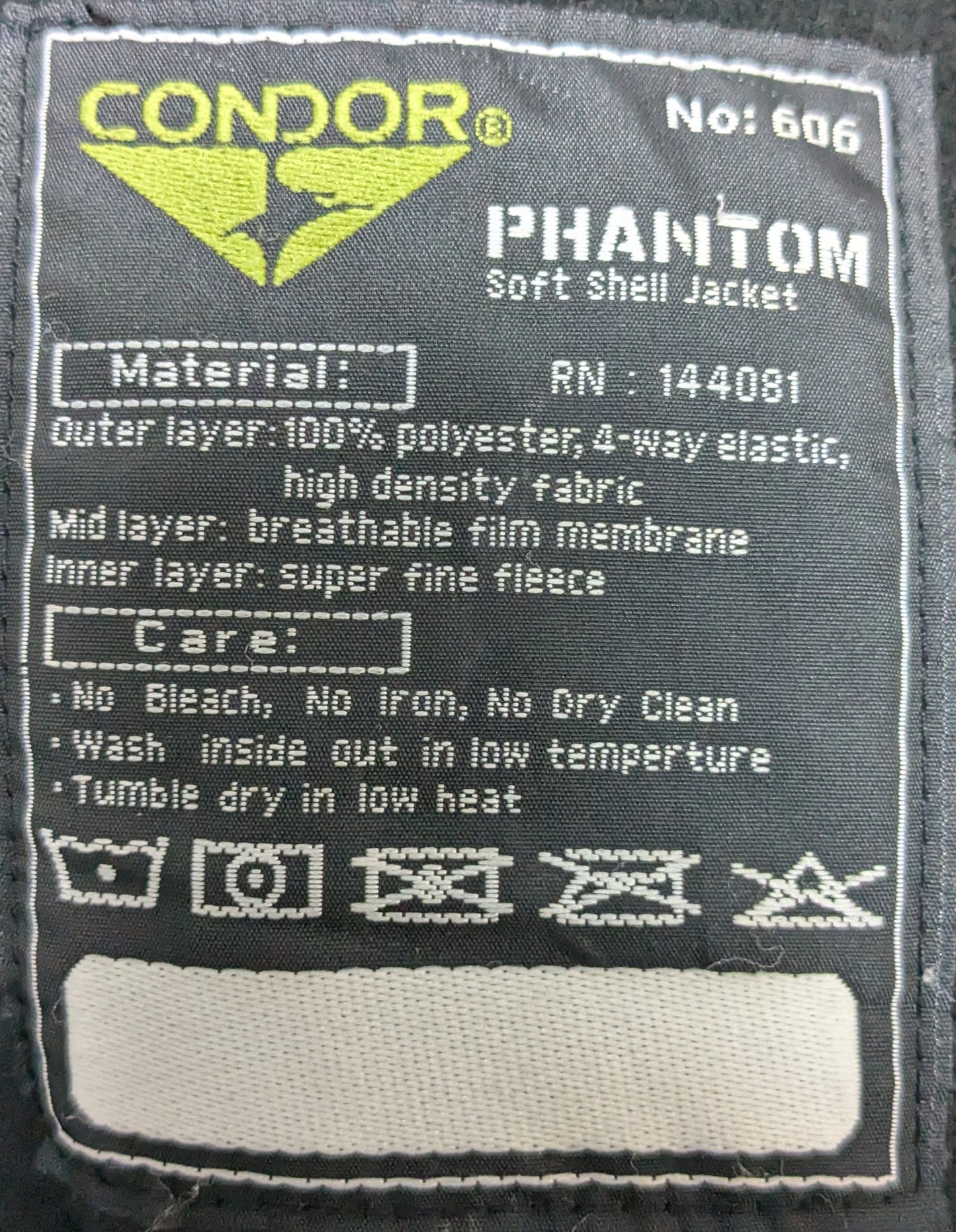 NOS Condor Phantom Soft Shell Jacket, Small (ac03-25Jun79)