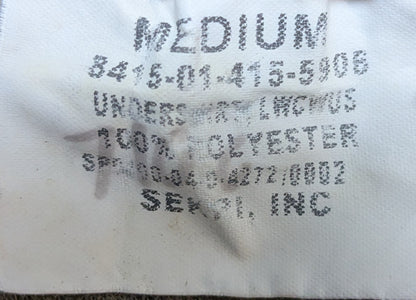 Military Issued Brown LWCWUS Polyester Undershirt Medium (DC8-25Sep05)