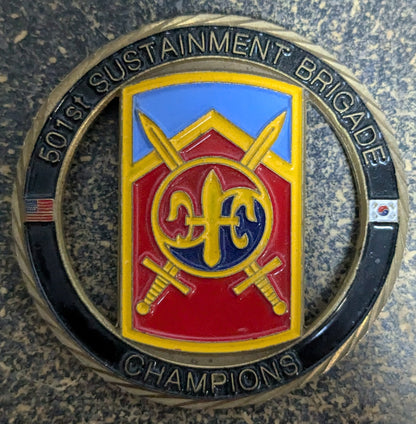 Challenge Coin 501st Sustainment Brigade Champion Command Team (CHCC-25Jul42)