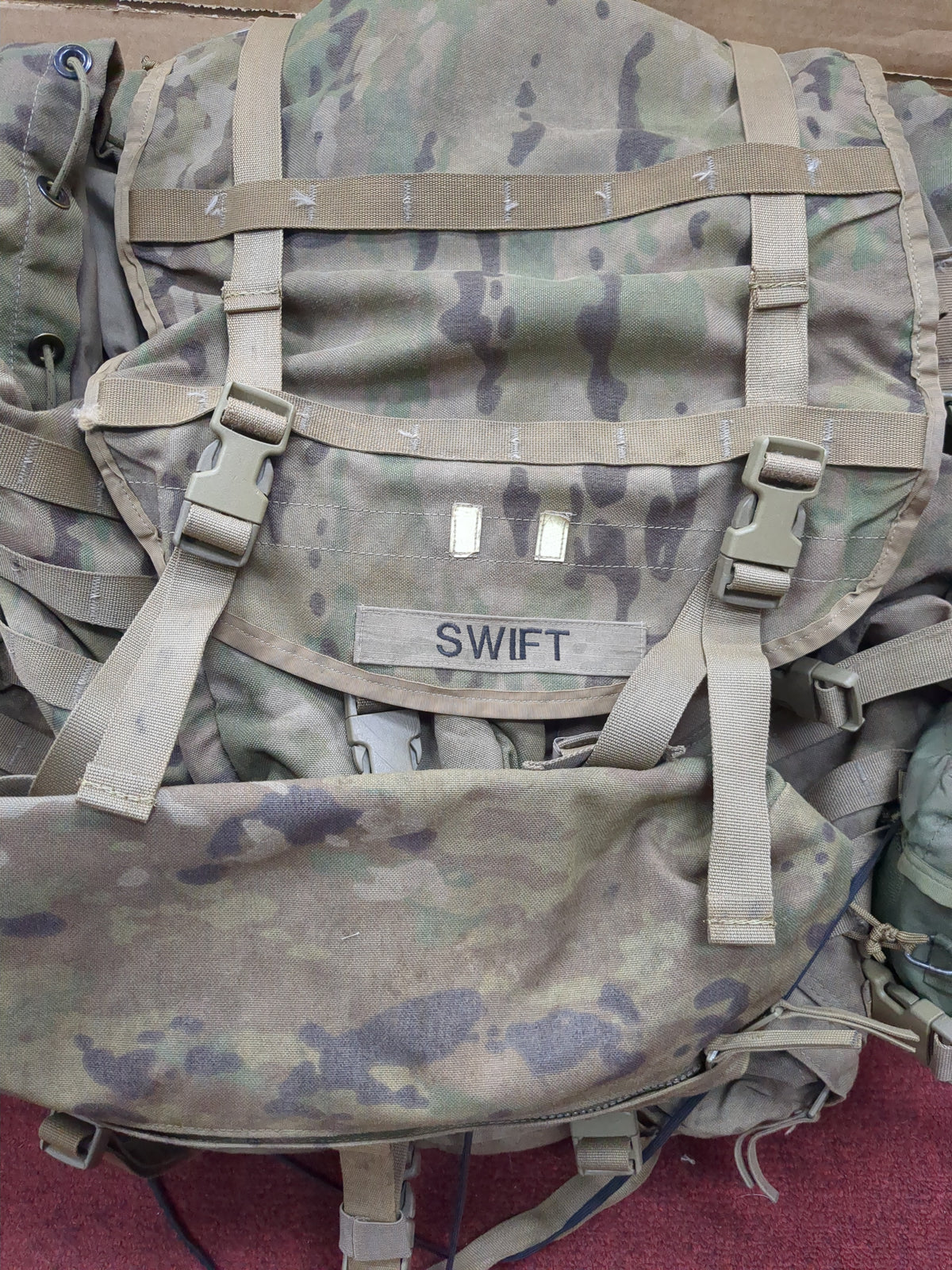 Swift MAIL-IN - v.12 "Ranger Ready" OCP Large Molle II Ruck w/ The Gibson Configuration w/ Name Tape & Cat Eyes (V12 2026-03)