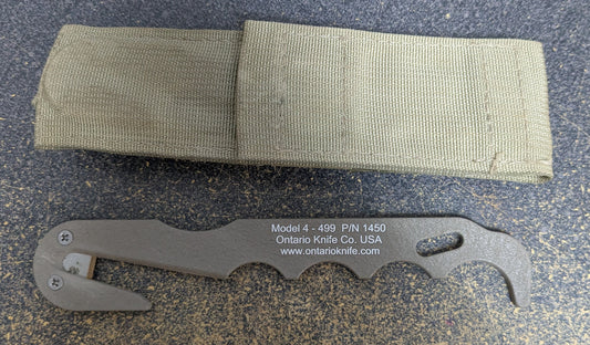 Ontario Knife Company Model 4-499 TAN P/N 1450 Strap Cutter Rescue Hook (DB12-26Jun13)