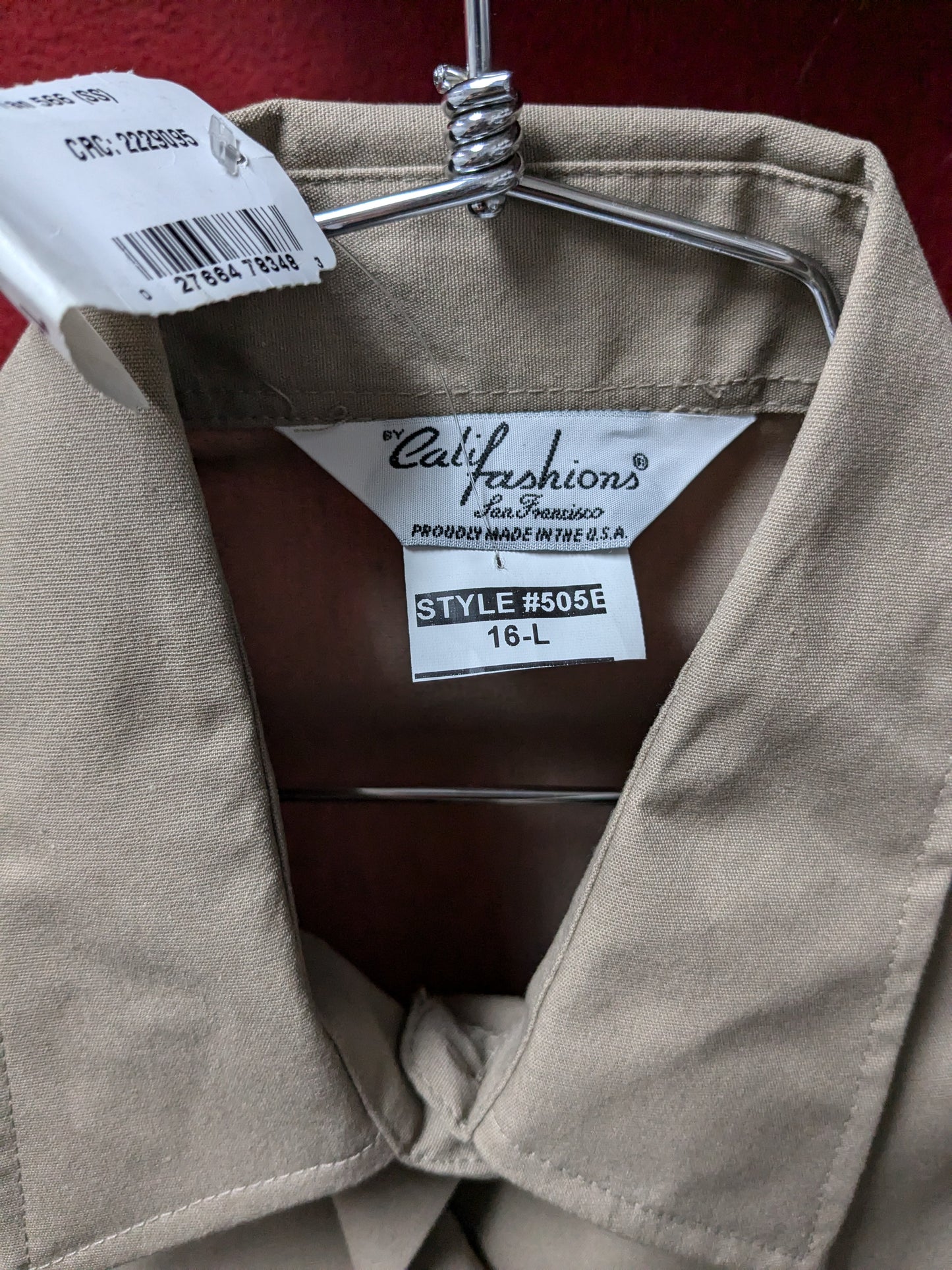 NWT AGSU Califashion 16-L Short Sleeved Blouse Tan 566 (cb06-25May116)