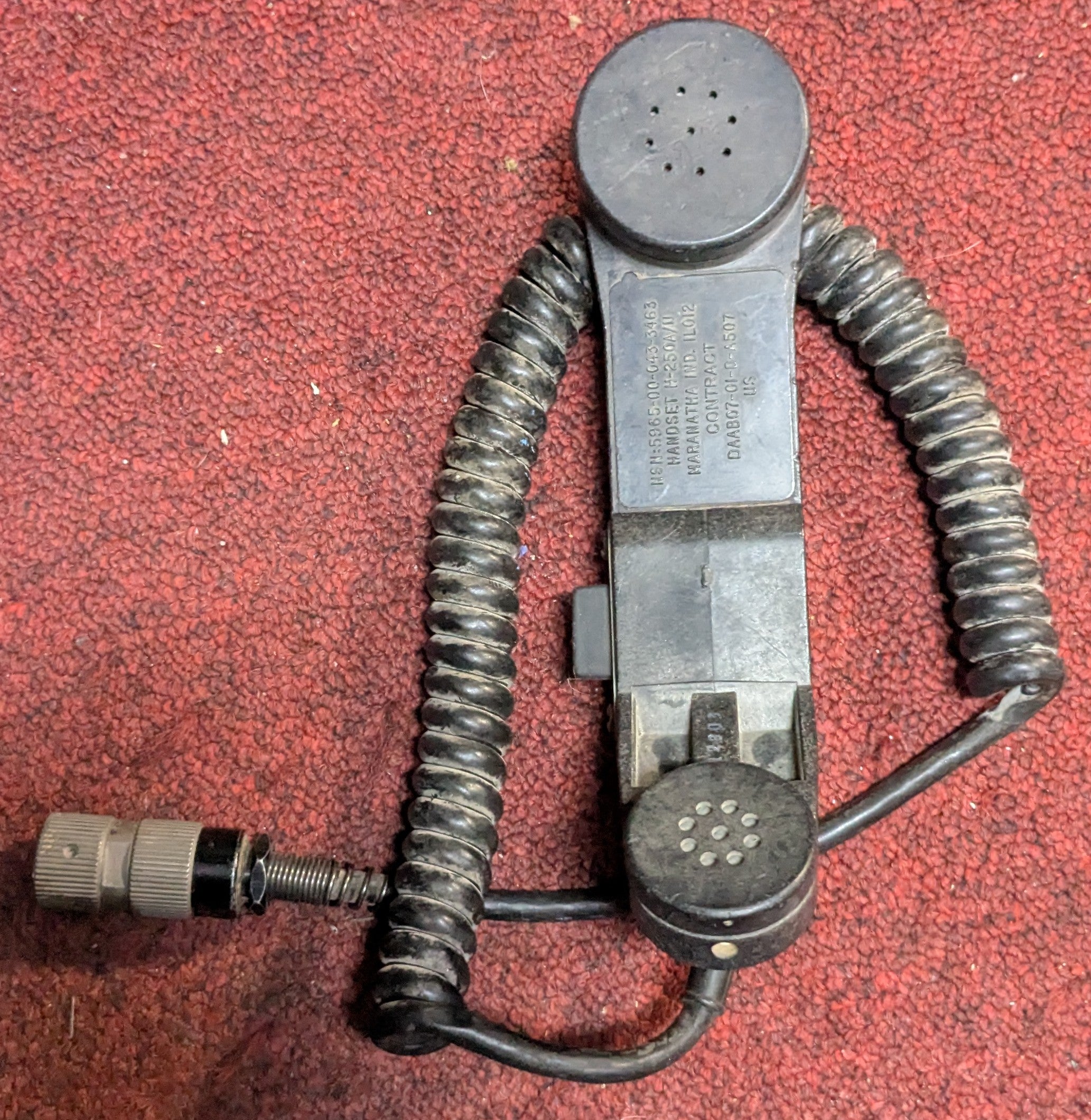 New Military H-250 A/U Radio Handset - For VRC / PRC Field Radios