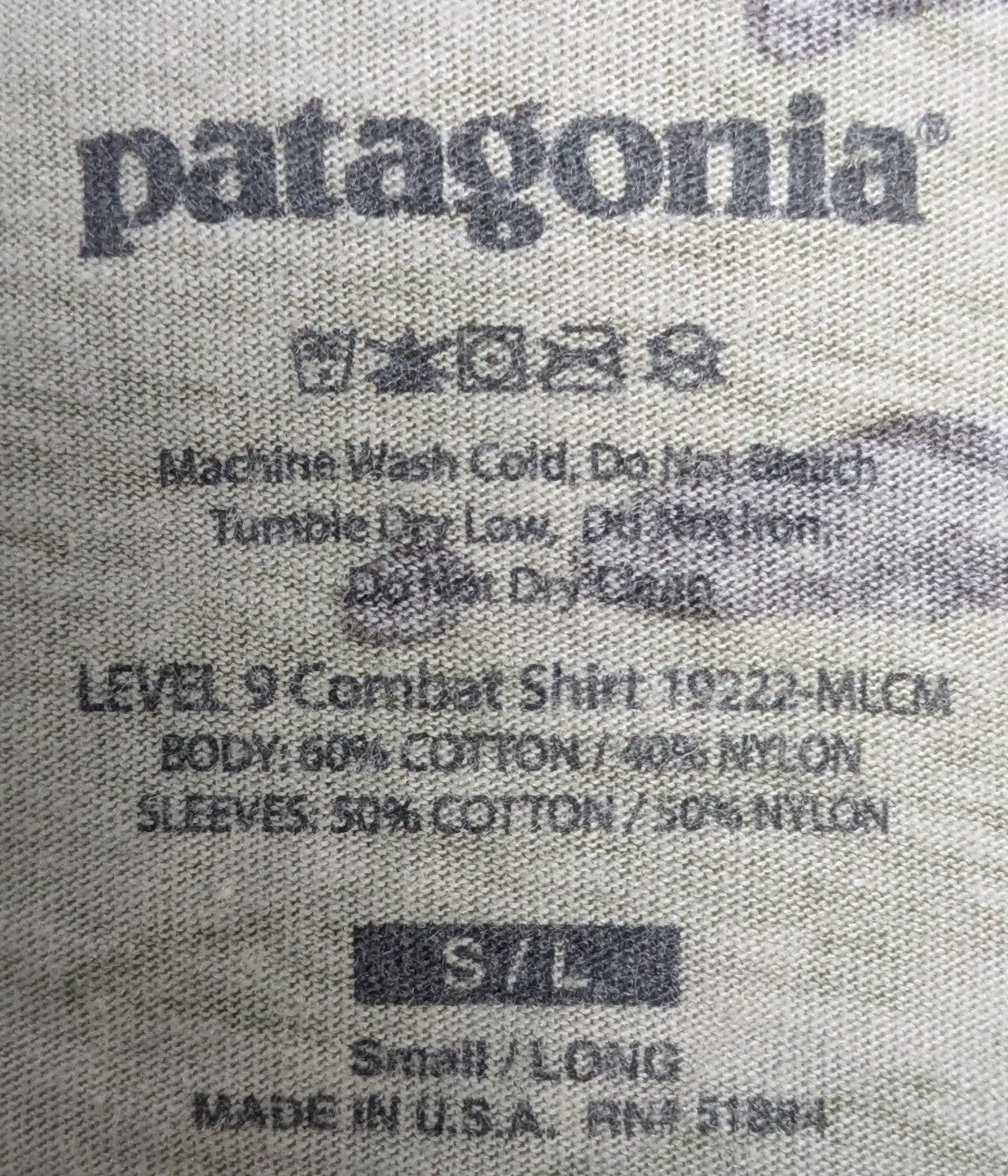 Patagonia L9 Combat Shirt Small Long (FA5-25Nov03)