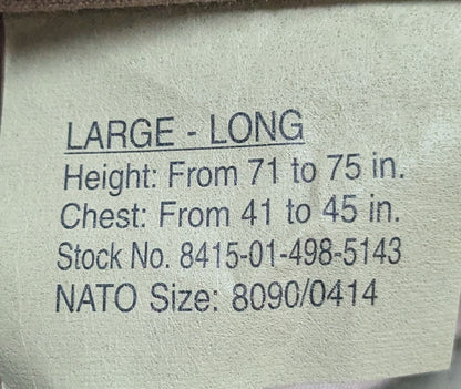 Genuine US Military Combat Aircrew Tan Class 2 Coat Large Long (DB06-25Aug28)