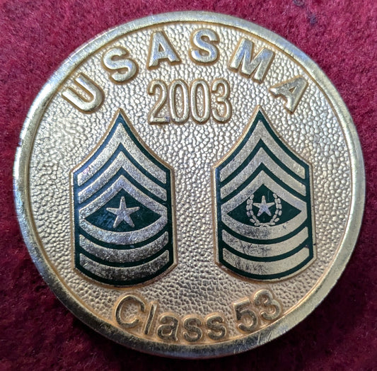 Challenge Coin USASMA 2003 Class 53 (chcc-25May07)