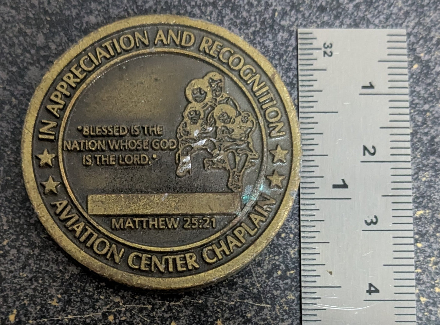 Challenge Coin US Army Aviation Center Chaplain, Fort Rucker Appreciation (CHCC-26May60)