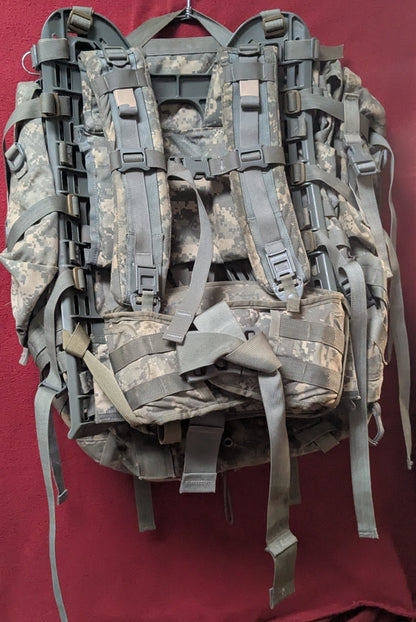 "Ranger Ready" ACU Large Molle II Ruck w/ The Gibson Mod w/ Name Tape & Cat Eyes