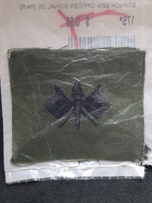 US Army Signal Corps Vietnam Patch Sew on Patch Subdued OD Black (bu11-SCV)