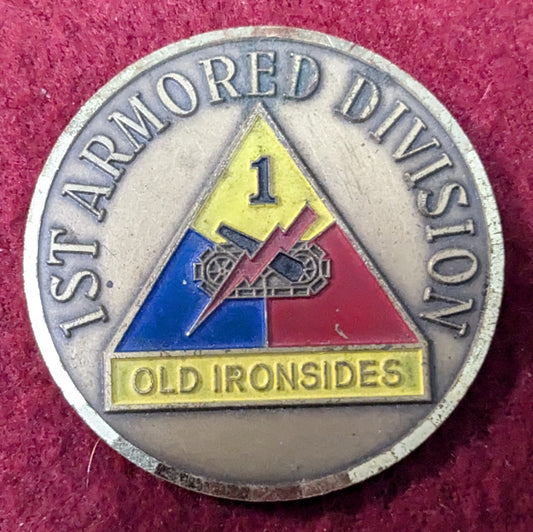 Challenge Coin 1st Armored Division Old Ironsides, Iron Soldier Professional Excellence (chcc-25May32)